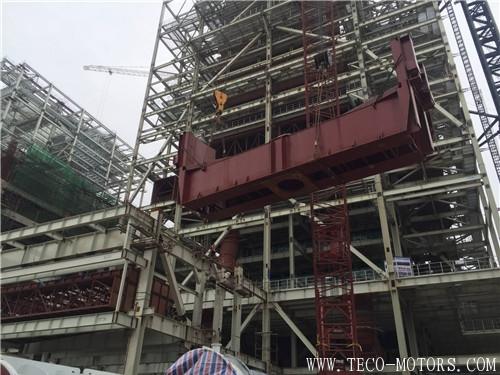 【電廠】神皖合肥廬江電廠新建項目工程工1號機組空預(yù)器大梁開始吊裝