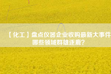【化工】盤點(diǎn)儀器企業(yè)收購(gòu)最新大事件 哪些領(lǐng)域群雄逐鹿？