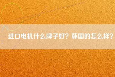 進口電機什么牌子好？韓國的怎么樣？