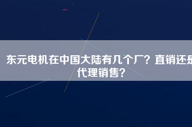 東元電機(jī)在中國(guó)大陸有幾個(gè)廠？直銷還是代理銷售？