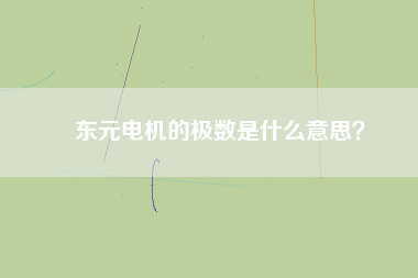 東元電機(jī)的極數(shù)是什么意思？