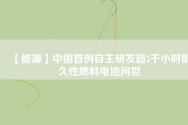 【能源】中國(guó)首例自主研發(fā)超5千小時(shí)耐久性燃料電池問世
