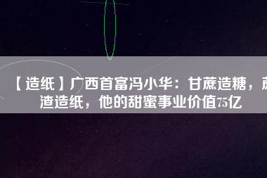 【造紙】廣西首富馮小華：甘蔗造糖，蔗渣造紙，他的甜蜜事業(yè)價值75億