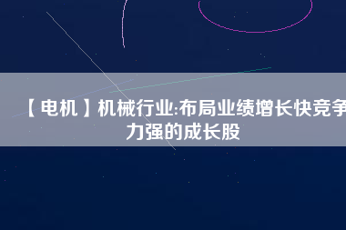【電機(jī)】機(jī)械行業(yè):布局業(yè)績?cè)鲩L快競爭力強(qiáng)的成長股
          