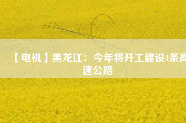 【電機】黑龍江：今年將開工建設(shè)4條高速公路
          