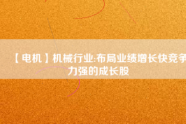【電機(jī)】機(jī)械行業(yè):布局業(yè)績?cè)鲩L快競爭力強(qiáng)的成長股
          