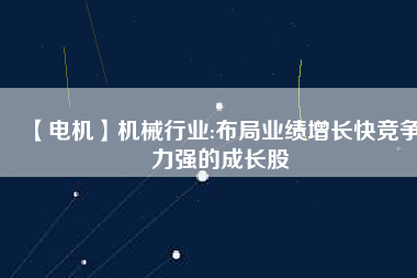 【電機(jī)】機(jī)械行業(yè):布局業(yè)績?cè)鲩L快競爭力強(qiáng)的成長股
          