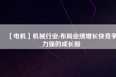 【電機(jī)】機(jī)械行業(yè):布局業(yè)績?cè)鲩L快競爭力強(qiáng)的成長股
          