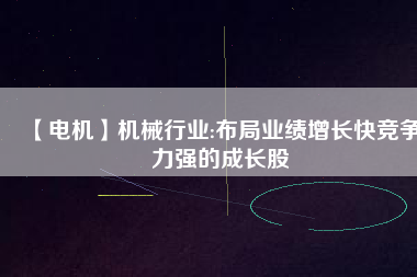 【電機(jī)】機(jī)械行業(yè):布局業(yè)績?cè)鲩L快競爭力強(qiáng)的成長股
          