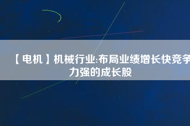 【電機(jī)】機(jī)械行業(yè):布局業(yè)績?cè)鲩L快競爭力強(qiáng)的成長股
          