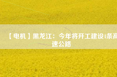 【電機】黑龍江：今年將開工建設(shè)4條高速公路
          