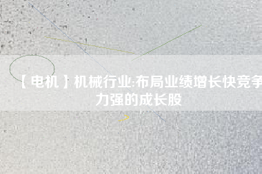 【電機(jī)】機(jī)械行業(yè):布局業(yè)績?cè)鲩L快競爭力強(qiáng)的成長股
          