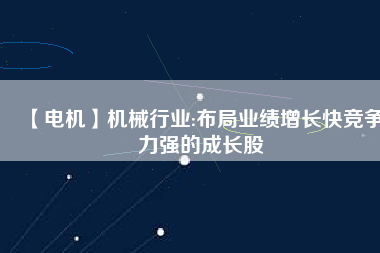 【電機(jī)】機(jī)械行業(yè):布局業(yè)績?cè)鲩L快競爭力強(qiáng)的成長股
          