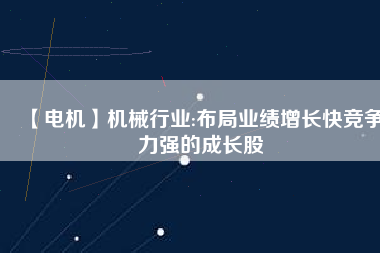 【電機(jī)】機(jī)械行業(yè):布局業(yè)績?cè)鲩L快競爭力強(qiáng)的成長股
          