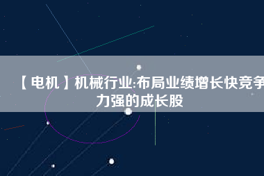 【電機(jī)】機(jī)械行業(yè):布局業(yè)績?cè)鲩L快競爭力強(qiáng)的成長股
          