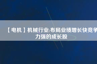 【電機(jī)】機(jī)械行業(yè):布局業(yè)績?cè)鲩L快競爭力強(qiáng)的成長股
          