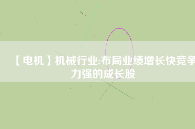 【電機(jī)】機(jī)械行業(yè):布局業(yè)績?cè)鲩L快競爭力強(qiáng)的成長股
          